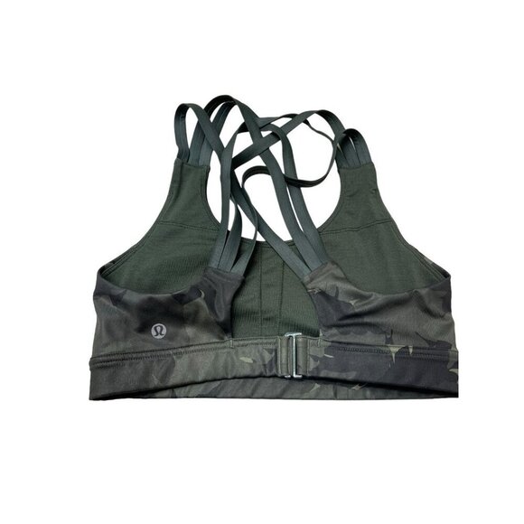 Lululemon Womens All Sport Bra Sz 6 Palm Party Gator Green Camo Adjustable - Picture 2 of 5